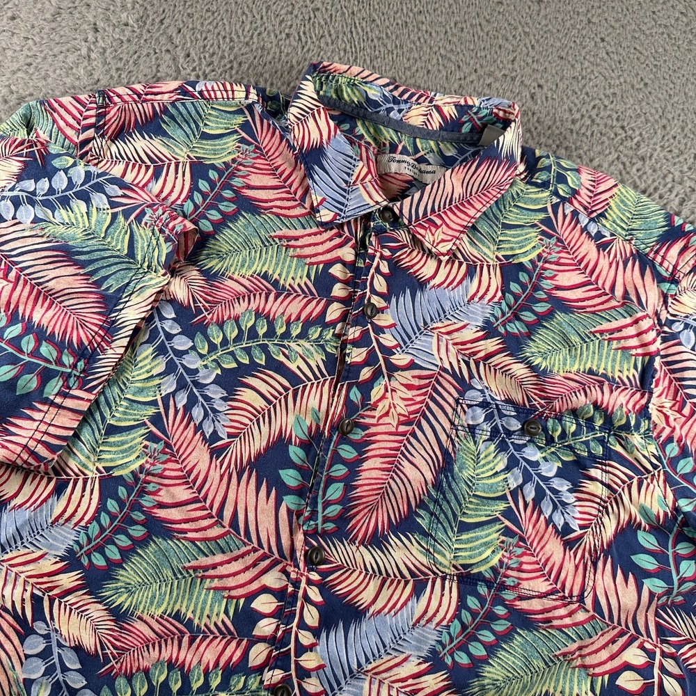 Tommy Bahama Men's Casual Tortola Button‎ Down Shirt XXL Colorful Leaf Print